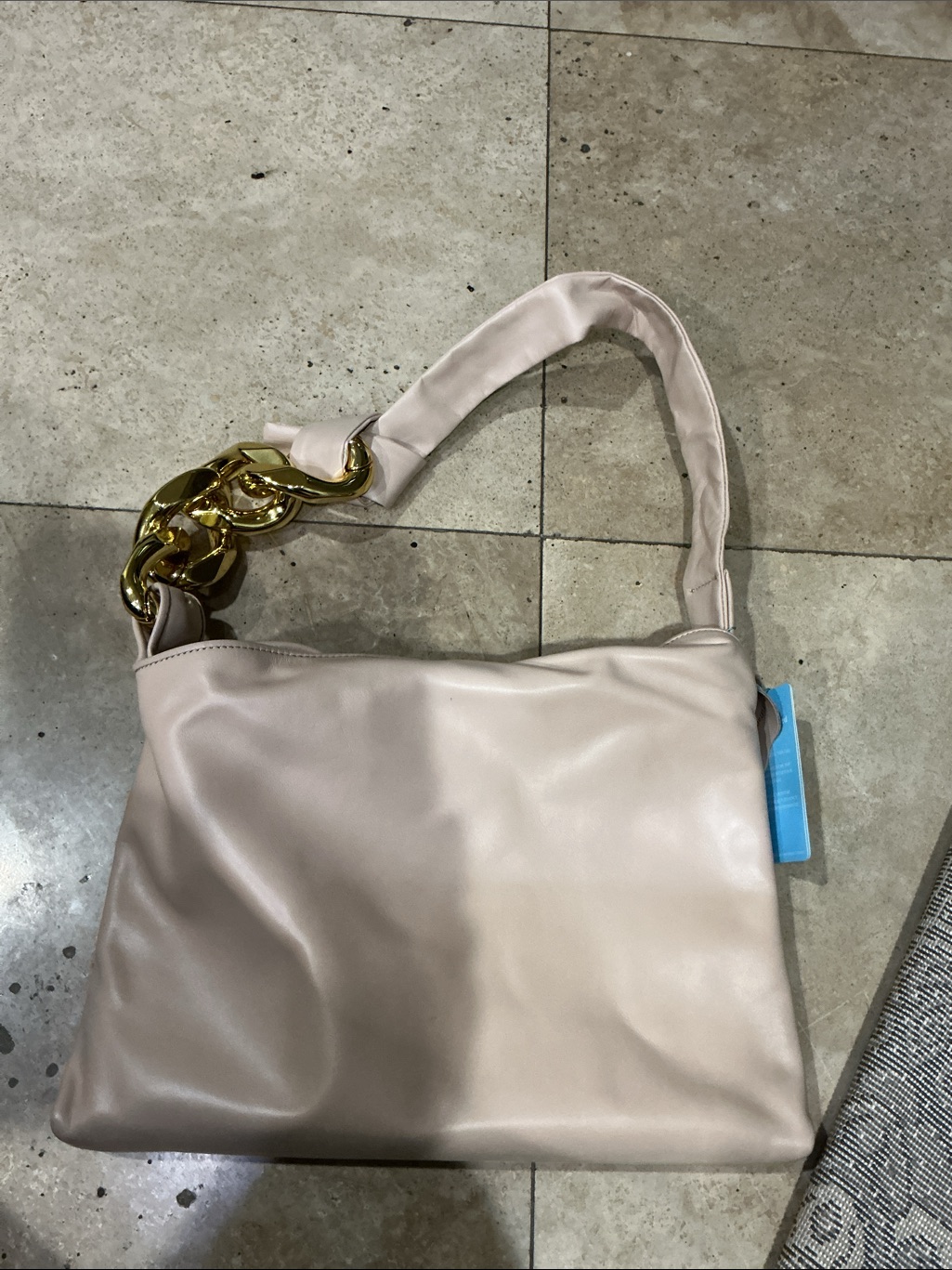 Tiffany & Fred Paris Blush Leather Golden Chain Hobo Shoulder Bag — image 8 of 8